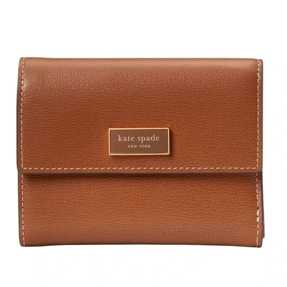 NWT Kate Spade Bifold Flap Wallet All Spice Cake Snap Closure Zip Coin Pouch
